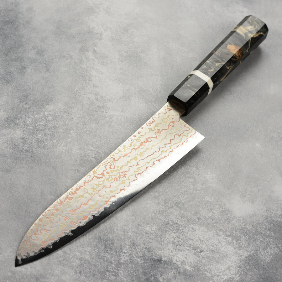 Hatsukokoro Hayabusa Aogami #2 Rainbow Damascus 8.25" Gyuto