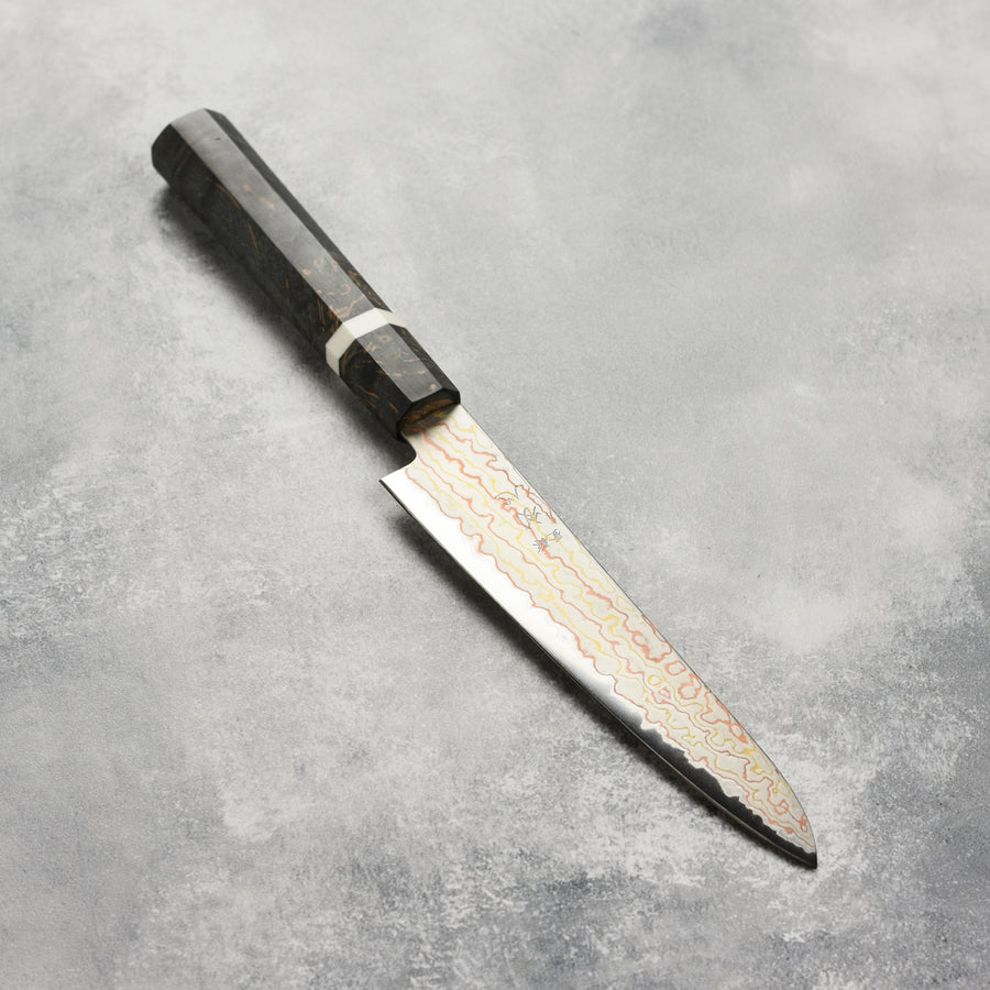 Hatsukokoro Hayabusa Aogami #2 Rainbow Damascus 5.9" Petty