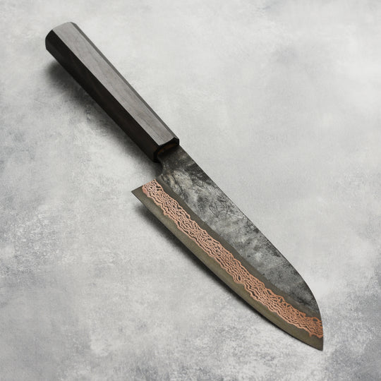 Hatsukokoro x Nigara Yorokobi SLD Kurouchi Copper Damascus 7" Santoku