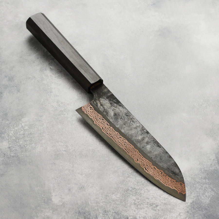 Hatsukokoro Yorokobi SLD Kurouchi Copper Damascus 7" Santoku