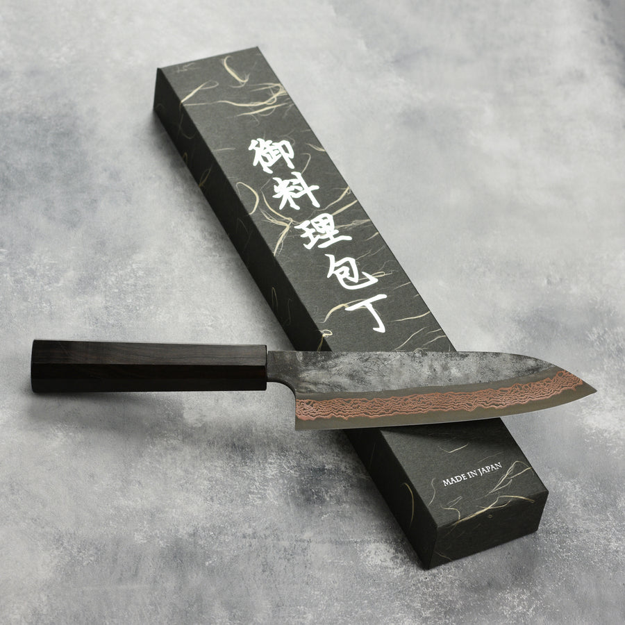 Hatsukokoro Yorokobi SLD Kurouchi Copper Damascus 7" Santoku