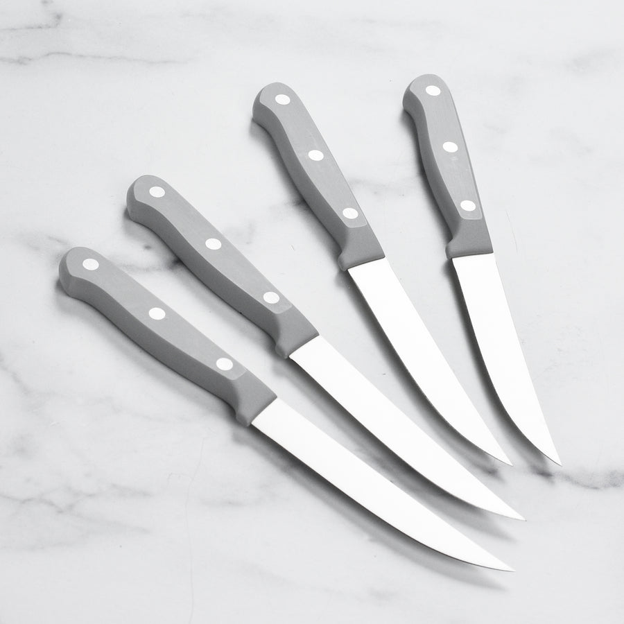 Wusthof Gourmet 4 Piece Steak Knife Set with Grey Handles