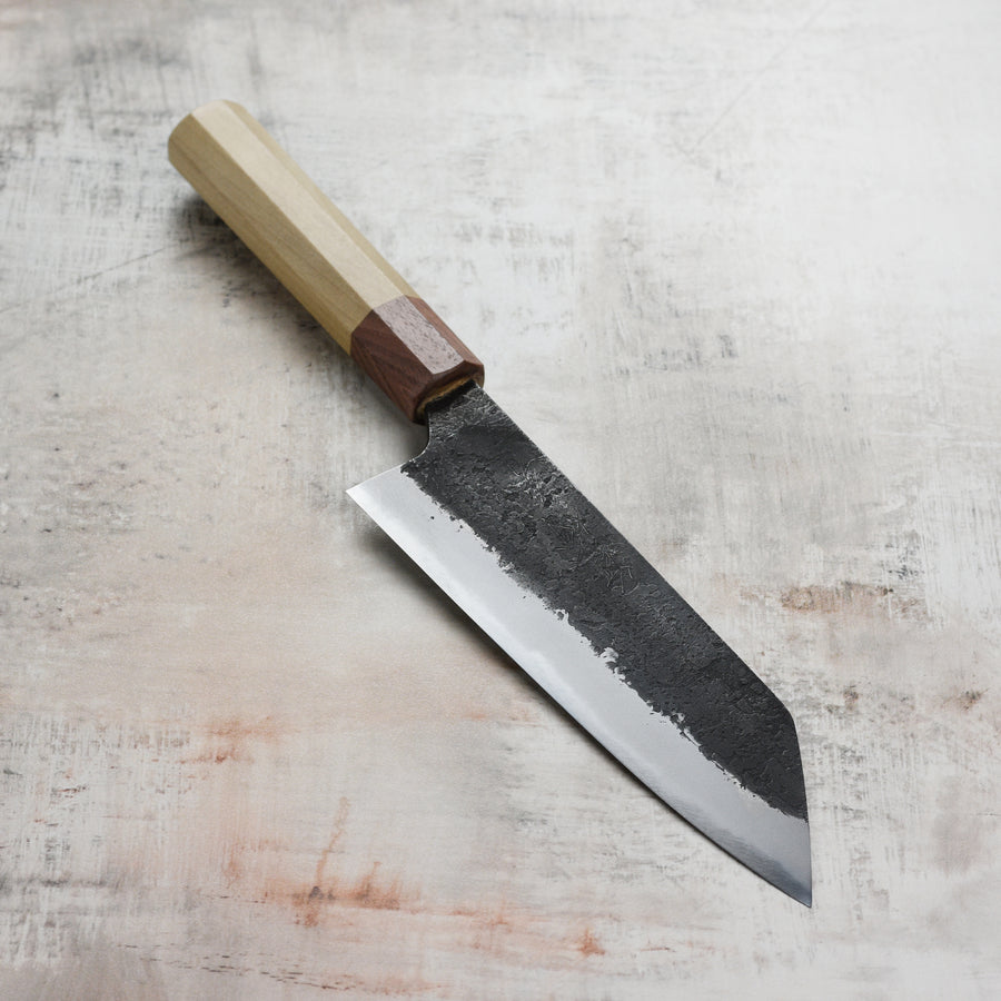 Mazaki Shirogami #2 Kurouchi Nashiji 7" Santoku