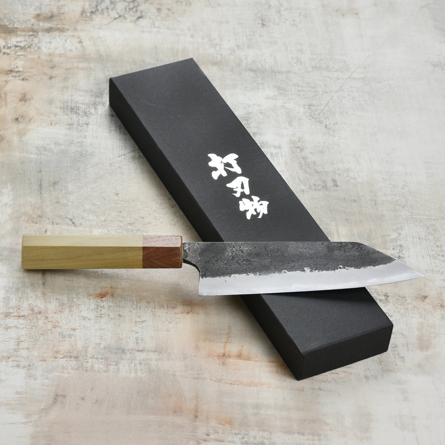 Mazaki Shirogami #2 Kurouchi Nashiji 7" Santoku