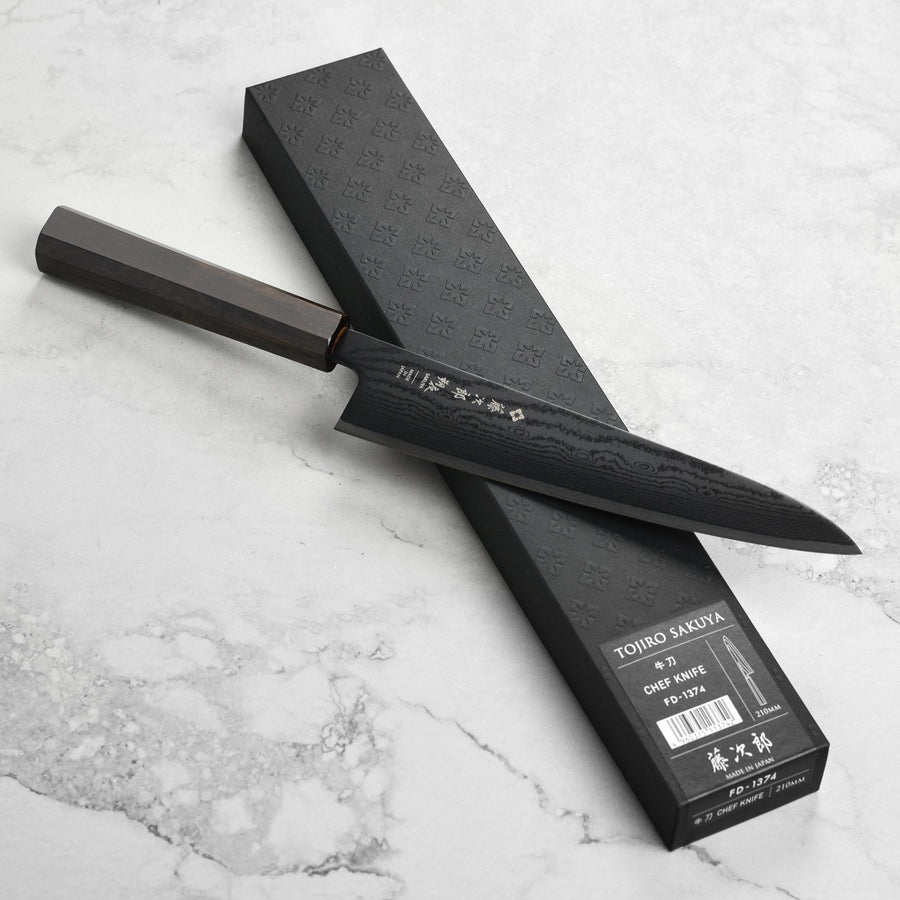 Tojiro Black Gyuto Japanese Chef's Knife Damascus Steel