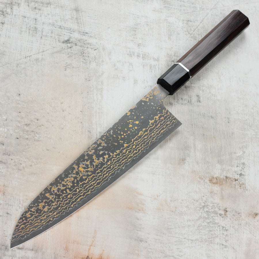 Saji Black Gold Damascus 9.4" Gyuto