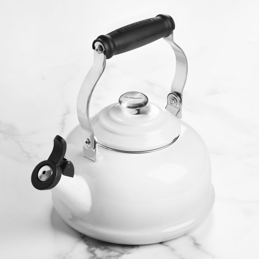 Le Creuset Enameled Steel White Whistling Tea Kettle