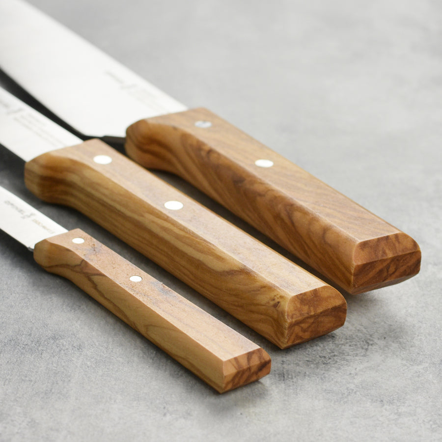 Opinel Parallele Olivewood 3 Piece Knife Set