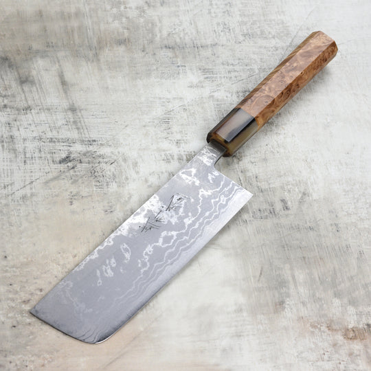 Shiro Kamo Shirogami #2 Damascus 6.5" Nakiri