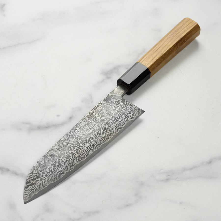 Shiro Kamo SG2 Kurozome Damascus 7" Santoku