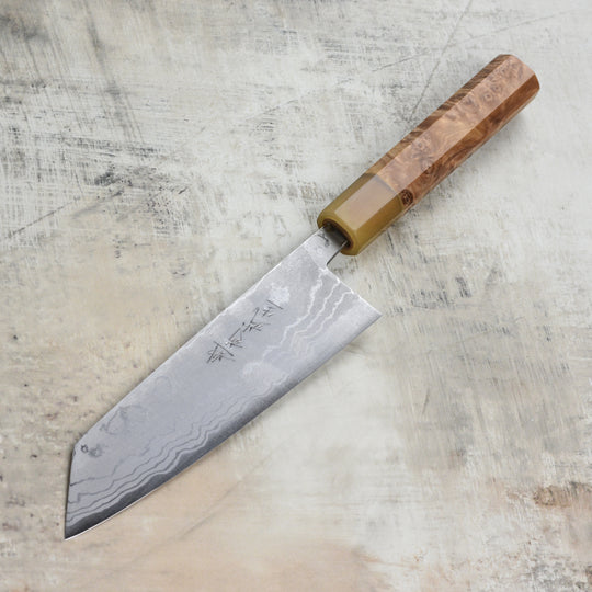 Shiro Kamo Shirogami #2 Damascus 6.5" Bunka