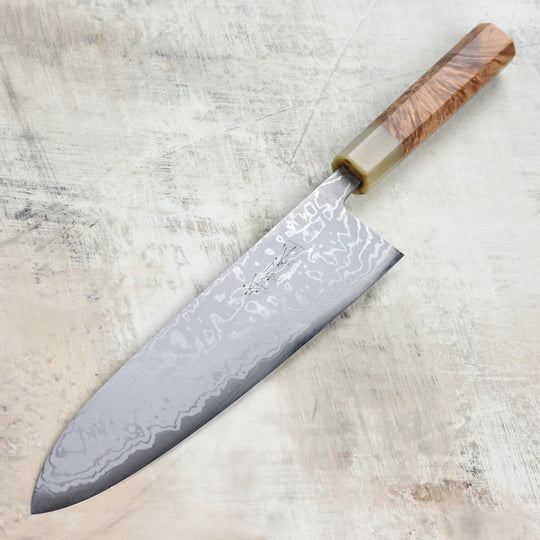 Shiro Kamo Shirogami #2 Damascus 9.4" Gyuto