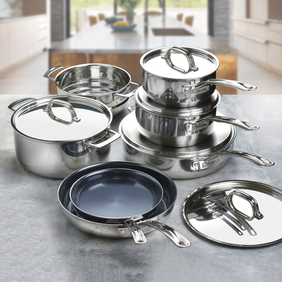 Viking PerformanceTi 12-piece Titanium Stainless Steel Cookware Set