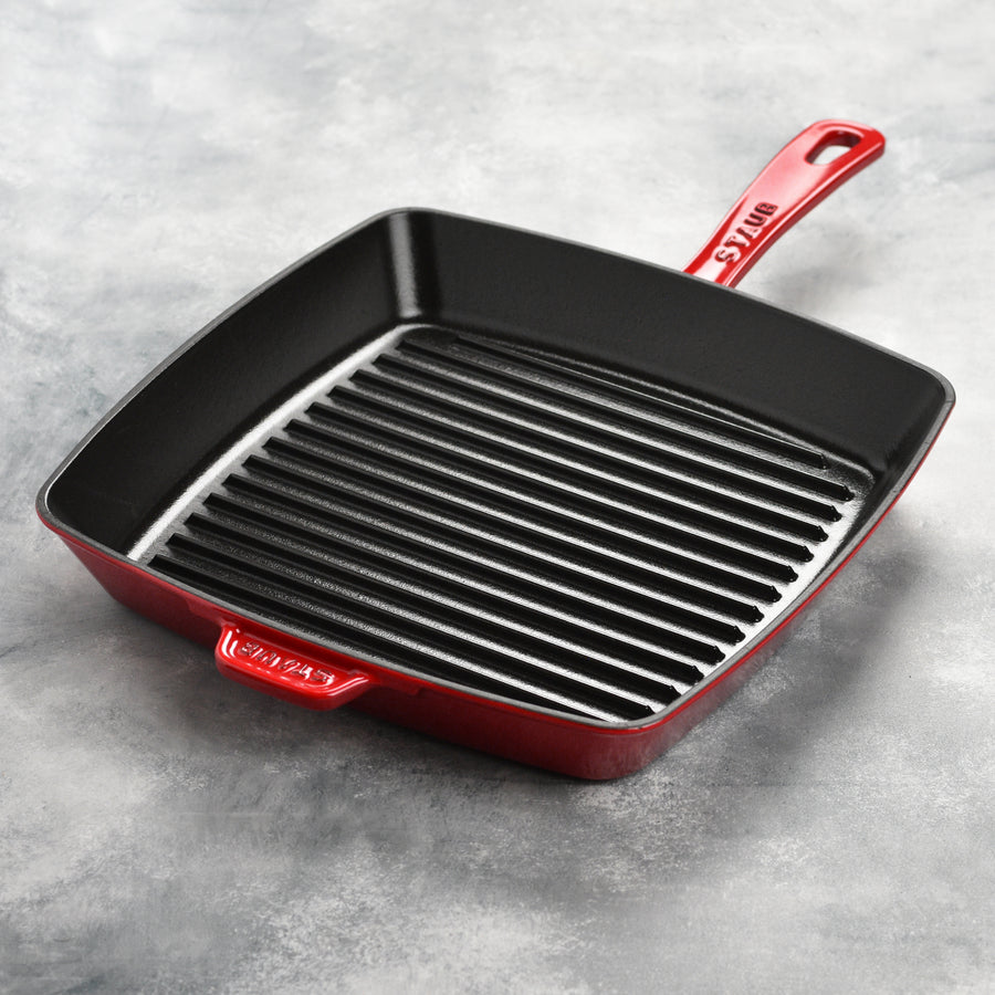 Staub 12" Cherry Red Square Grill Pan