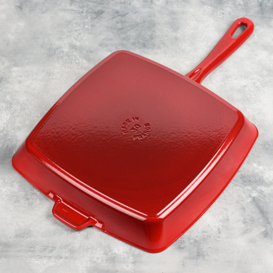 Staub 12" Cherry Red Square Grill Pan