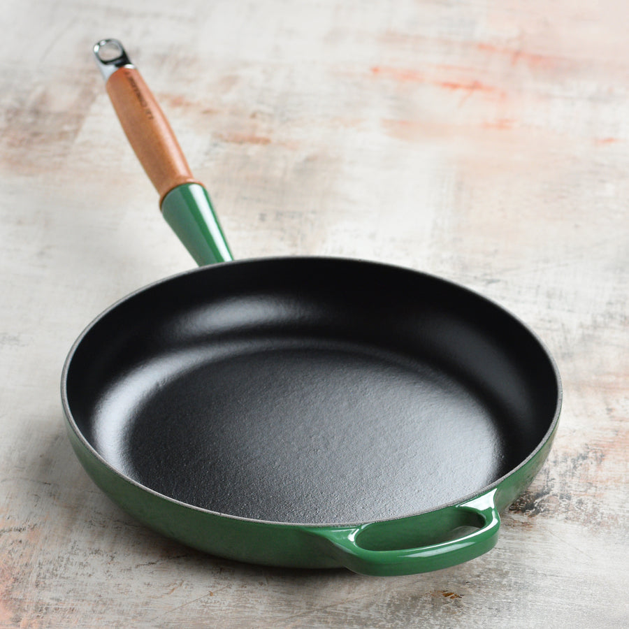 Le Creuset Cast Iron 10.25" Artichaut Fry Pan with Wood Handle