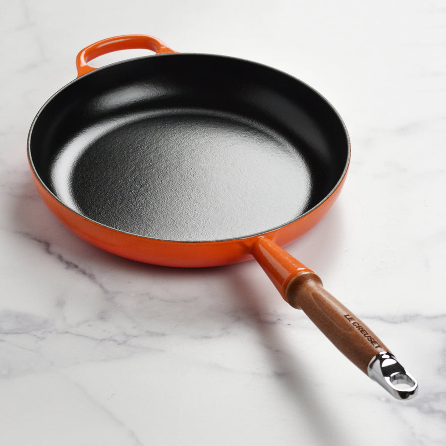 Le Creuset Cast Iron 10.25" Flame Fry Pan with Wood Handle