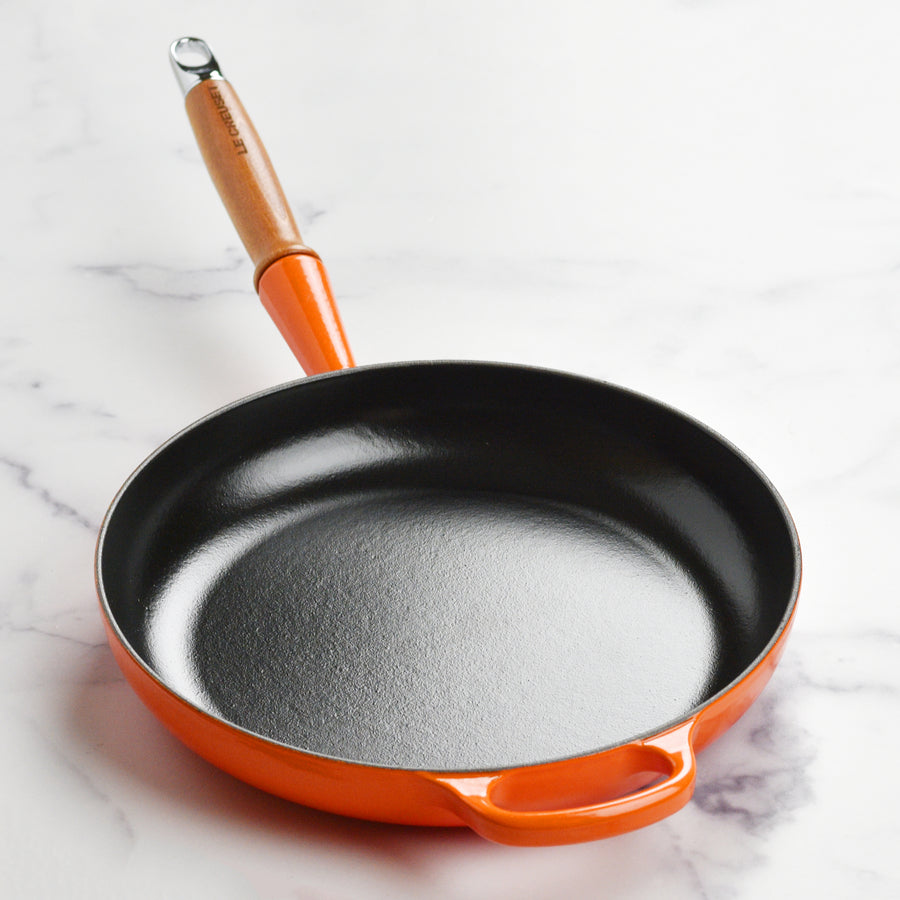 Le Creuset Cast Iron 10.25" Flame Fry Pan with Wood Handle