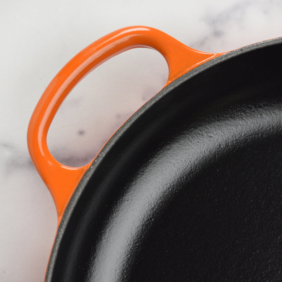 Le Creuset Cast Iron 10.25" Flame Fry Pan with Wood Handle