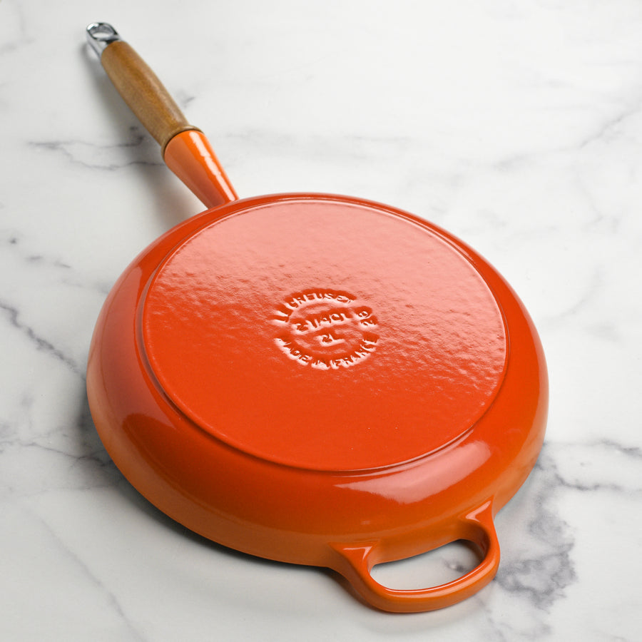 Le Creuset Cast Iron 10.25" Flame Fry Pan with Wood Handle