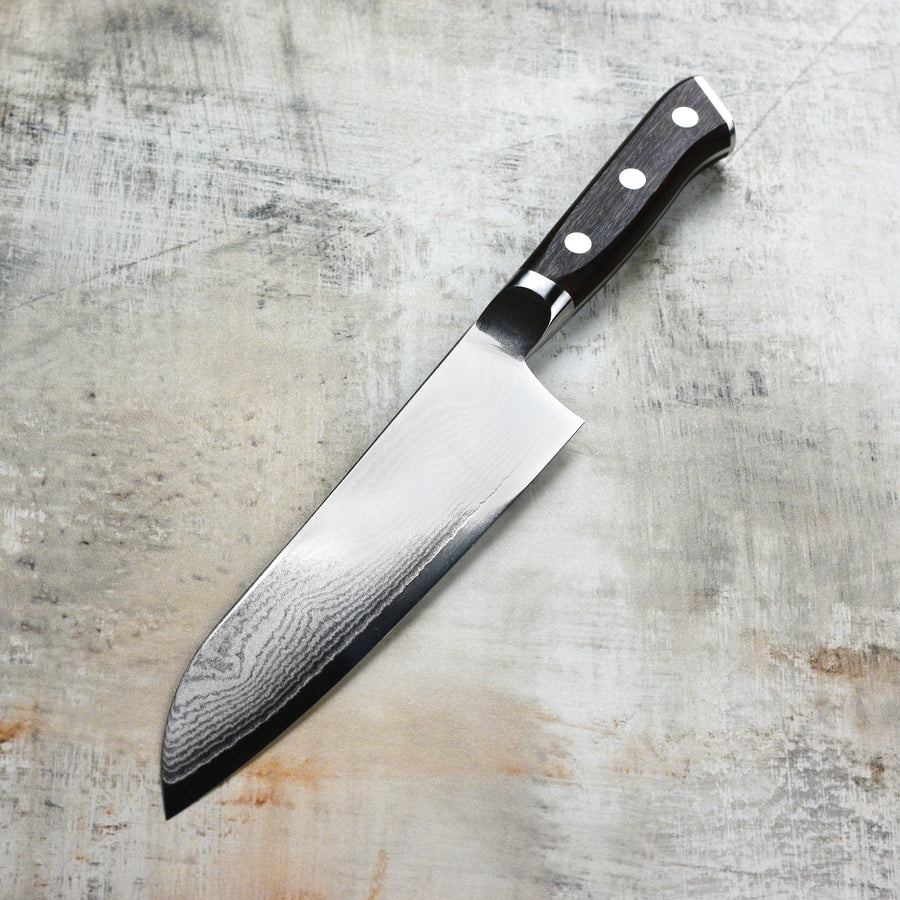 Zanmai Classic Damascus Ironwood 7" Santoku