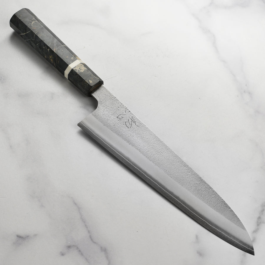 Yoshikane SKD Nashiji Stainless Clad 9.4" Gyuto, Extra Tall