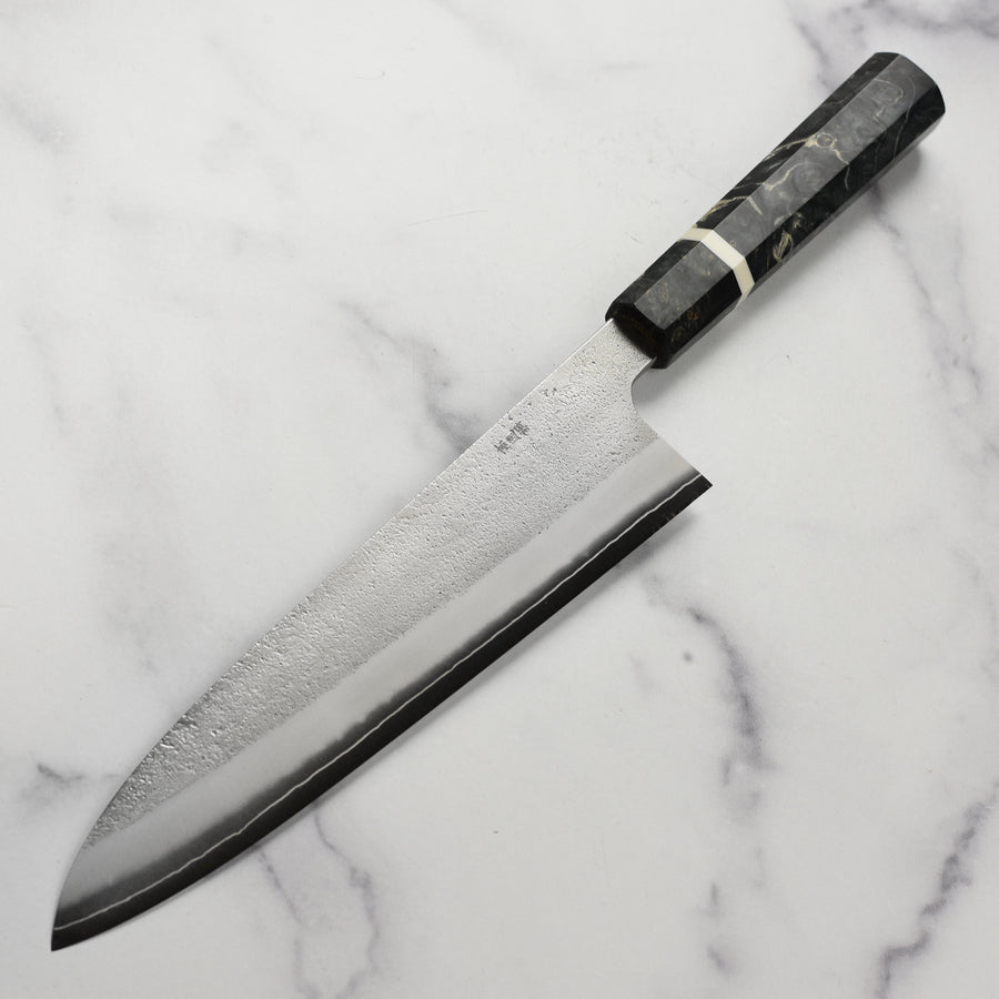 Yoshikane SKD Nashiji Stainless Clad 9.4" Gyuto, Extra Tall