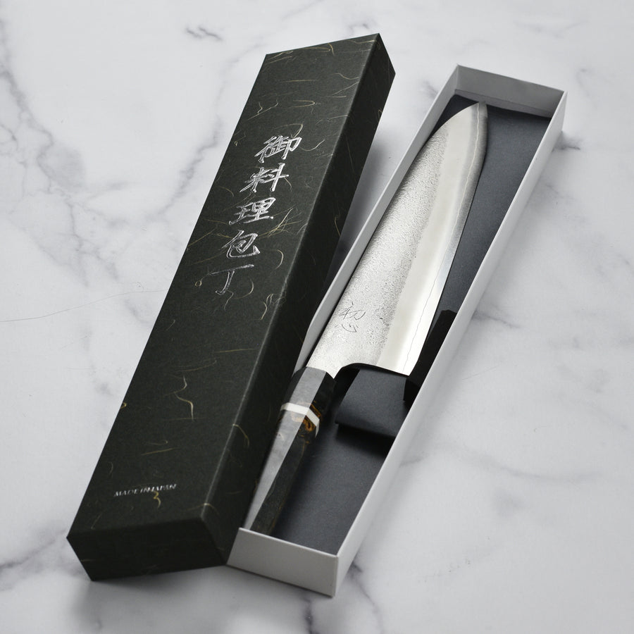 Yoshikane SKD Nashiji Stainless Clad 10.6" Gyuto, Extra Tall