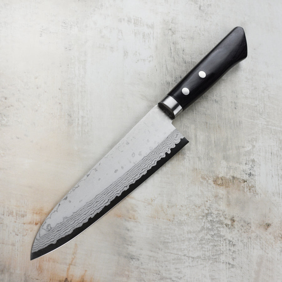 Masutani VG10 Damascus 7" Gyuto, Black Handle