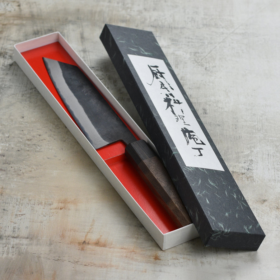 Shiro Kamo Aogami Super Kurouchi Stainless Clad 6.7" Bunka