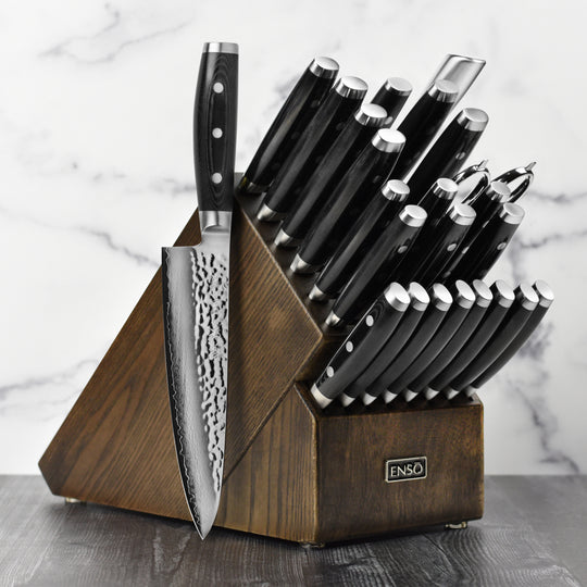 Enso HD 25 Piece Dark Ash Knife Block Set