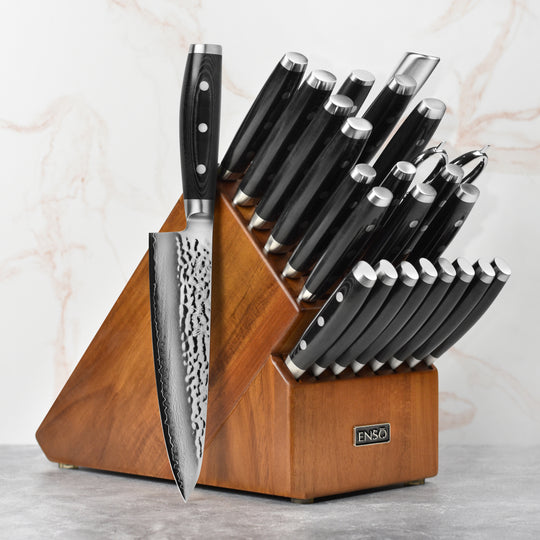 Enso HD 25 Piece Acacia Knife Block Set