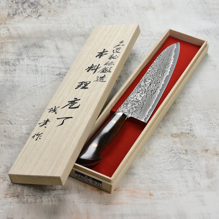 Shigeki Tanaka Hand-Forged R2 Damascus 9.4" Gyuto