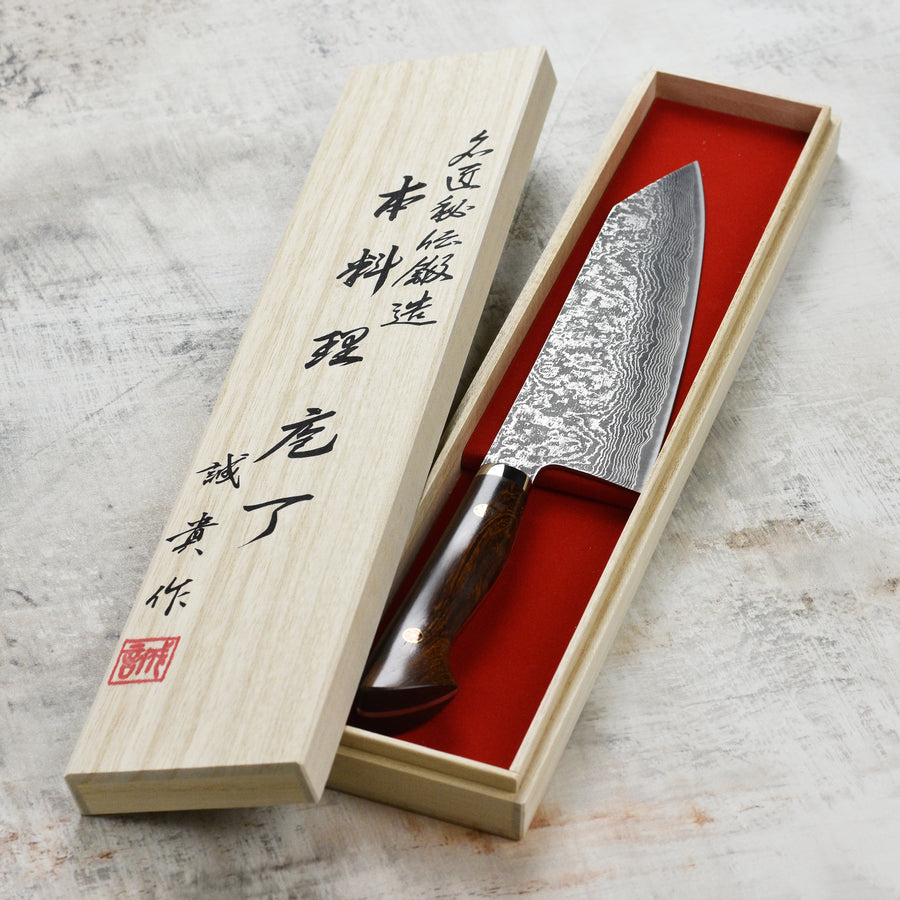 Shigeki Tanaka Hand-Forged R2 Damascus 7.7" Extra Tall Kiritsuke Gyuto