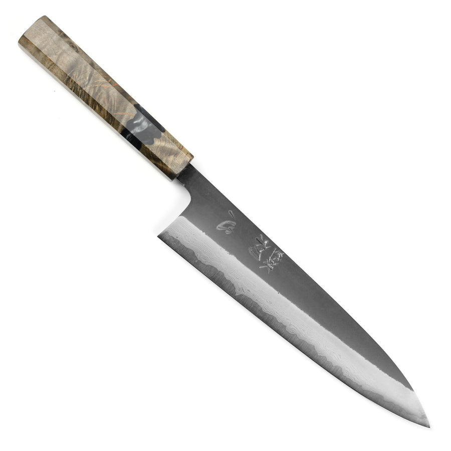 Hatsukokoro Shinkiro Gyuto by Nihei, 210mm Aogami Super Blue