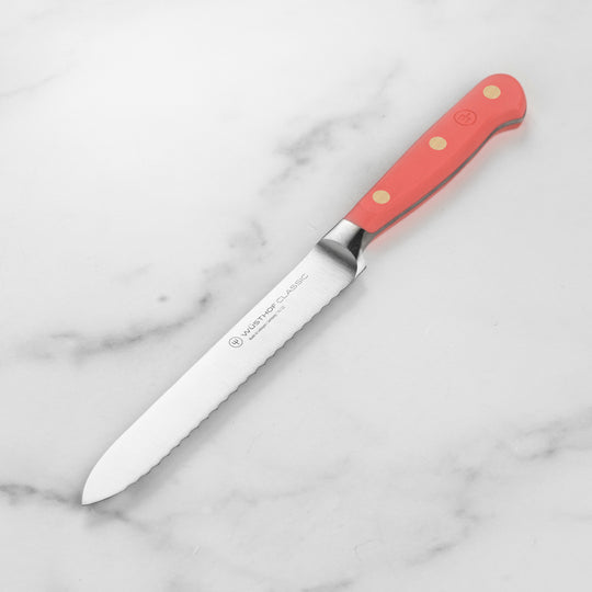 Wusthof Classic Coral Peach 5" Serrated Utility Knife