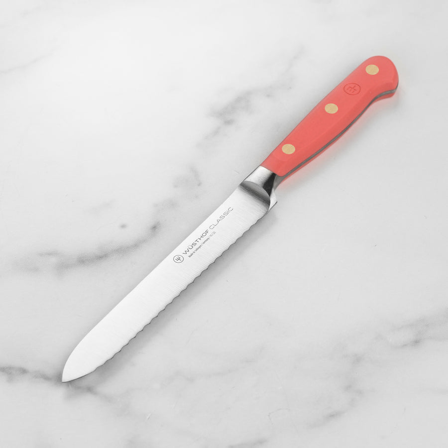Wusthof Classic Coral Peach 5" Serrated Utility Knife