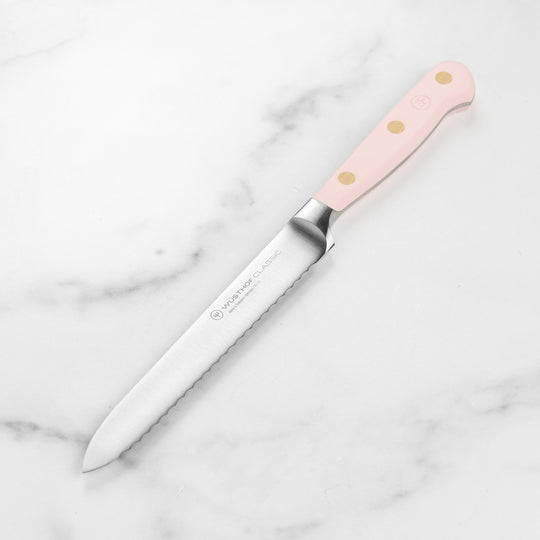 Wusthof Classic Pink Himalayan Salt 5" Serrated Utility Knife