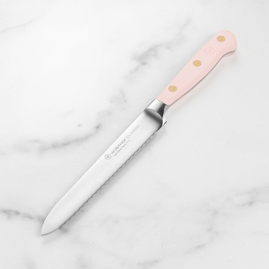 Wusthof Classic Pink Himalayan Salt 5" Serrated Utility Knife