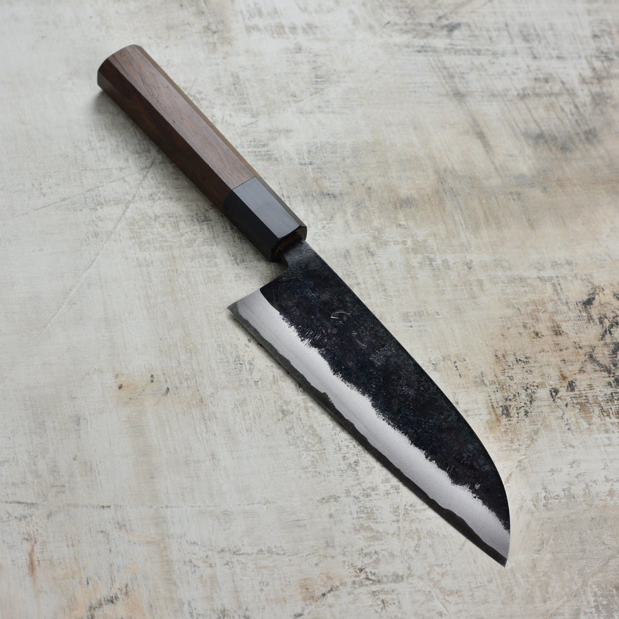 Hatsukokoro Hayabusa Sumi Aogami Kurouchi 6.5" Santoku