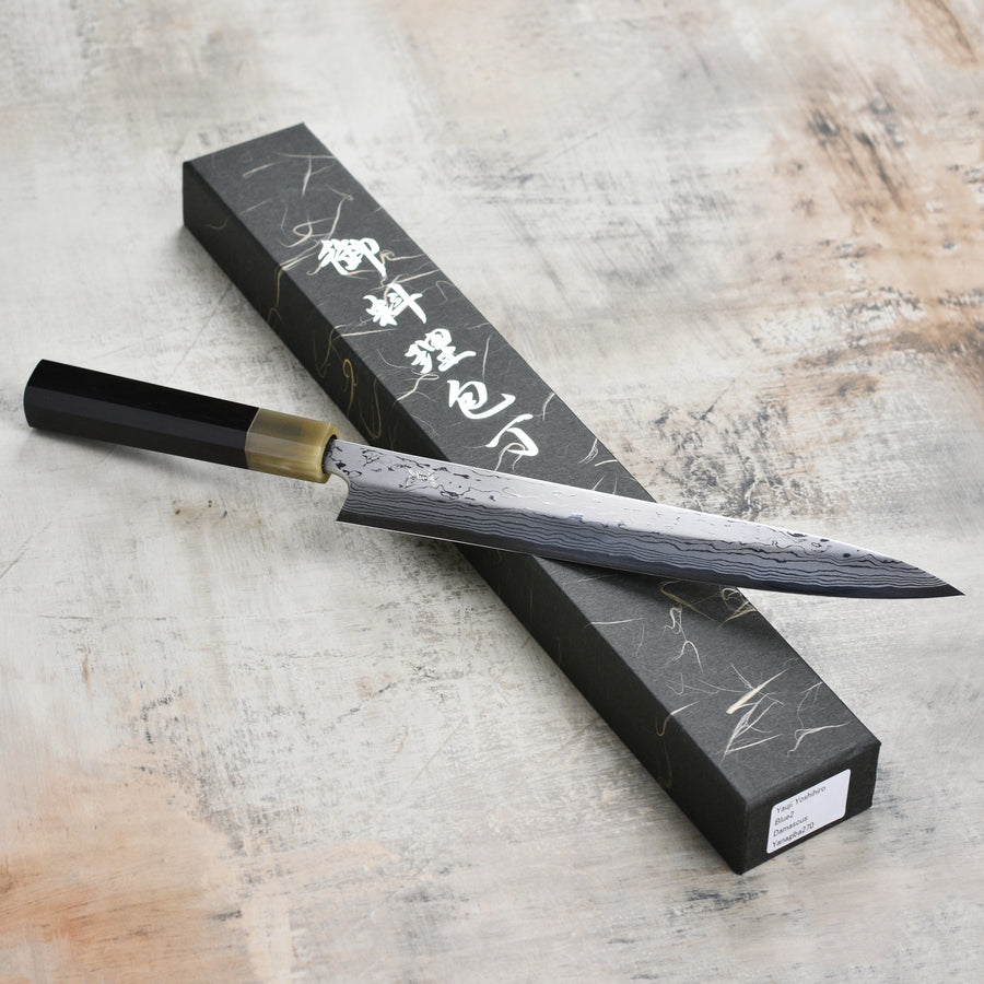 Yoshihiro Yauji Aogami #2 Damascus Yanagiba, 270mm (10.6