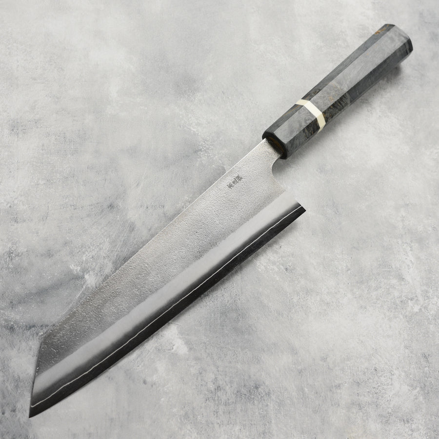 Yoshikane SKD Nashiji Stainless Clad 9.4" Kiritsuke, Stabilized Birch