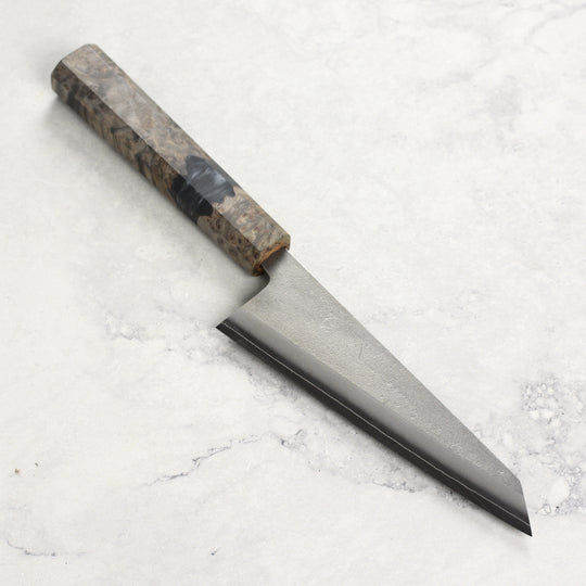 Yoshikane SKD Nashiji Stainless Clad 5.9" Honesuki, Stabilized Birch