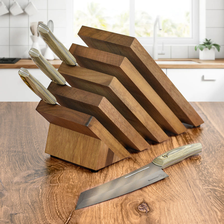 Messermeister Carbon 5 Piece Magnetic Knife Block Set