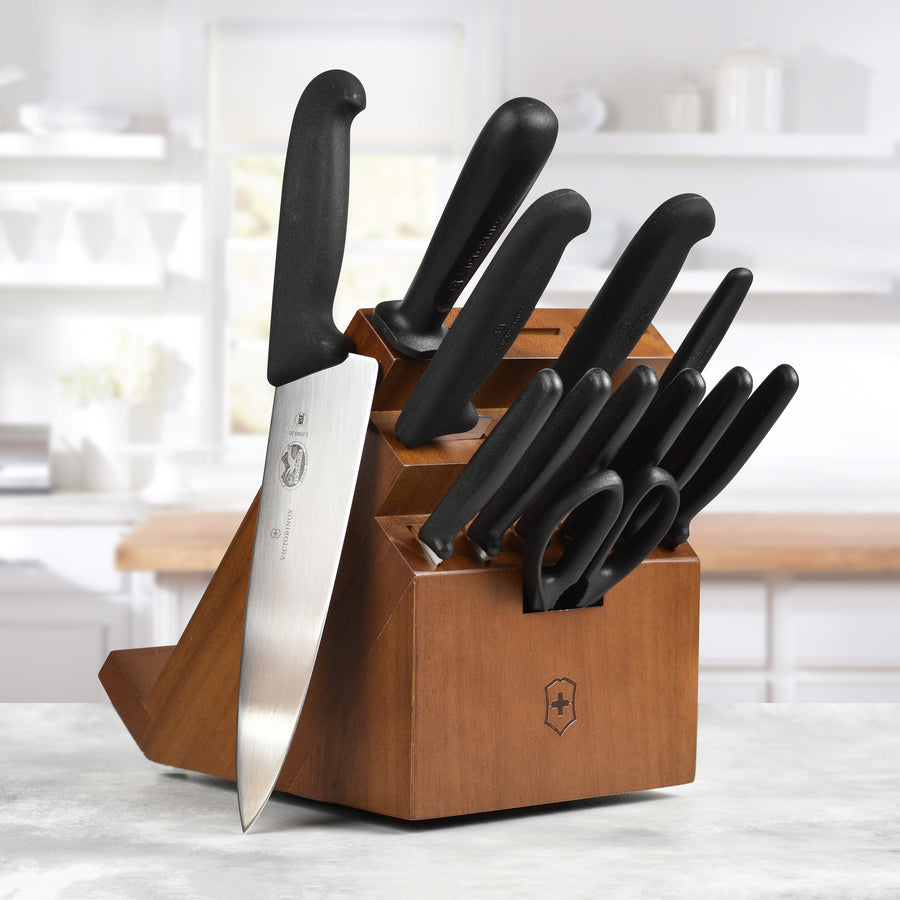 Victorinox fibrox pro 12 piece walnut swivel knife block set sale