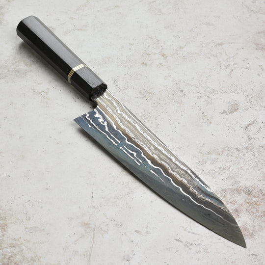 Shoichi Hashimoto Tatsuse Aogami #2 + Shirogami #2 Coreless Damascus 9.4" Gyuto