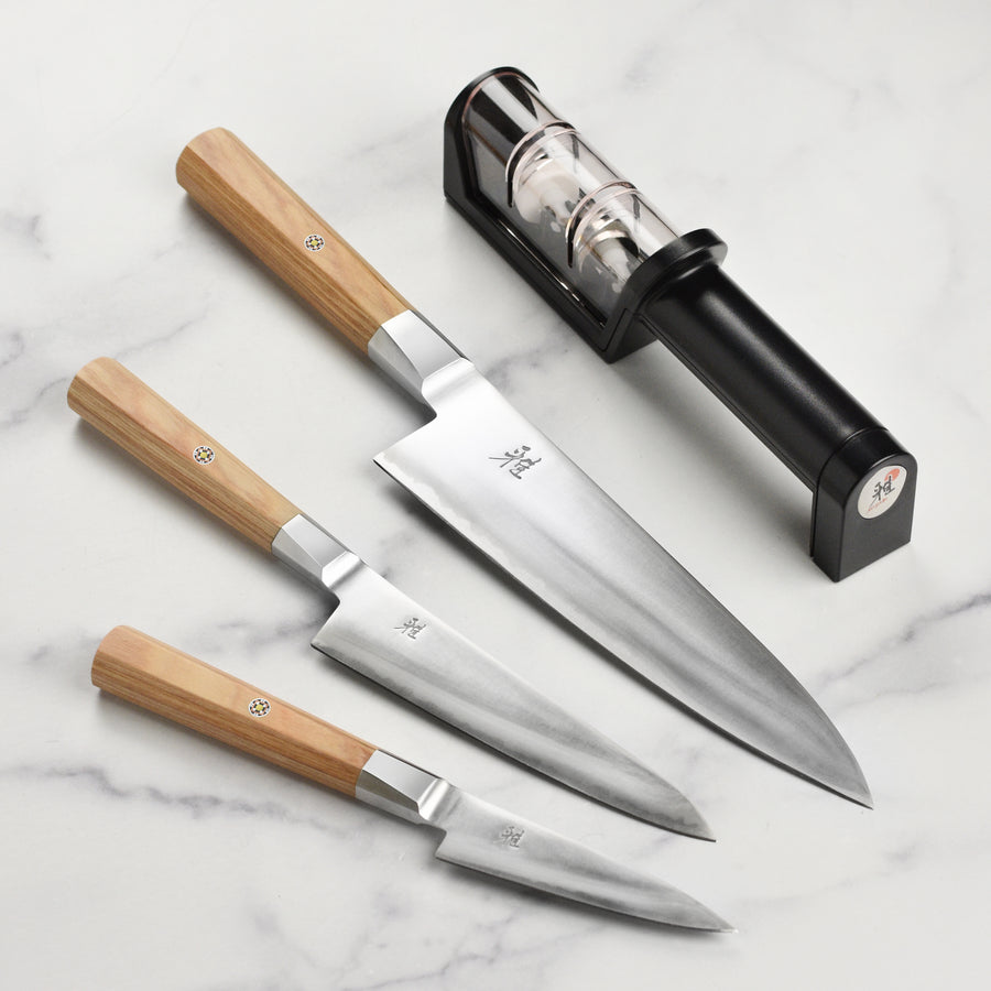 4 Pieces Kitchen Knives Set with Black Blade – Mopita