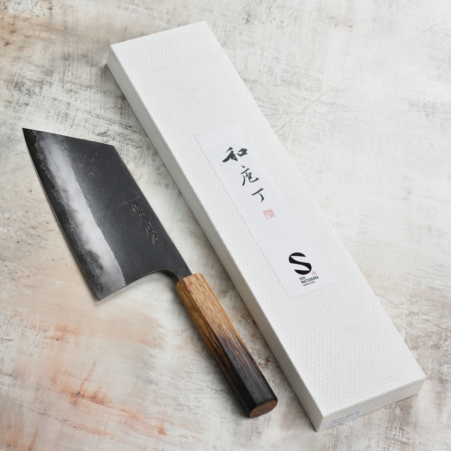 Matsubara Shirogami #1 Kurouchi Stainless Clad 7" Kiri Cleaver