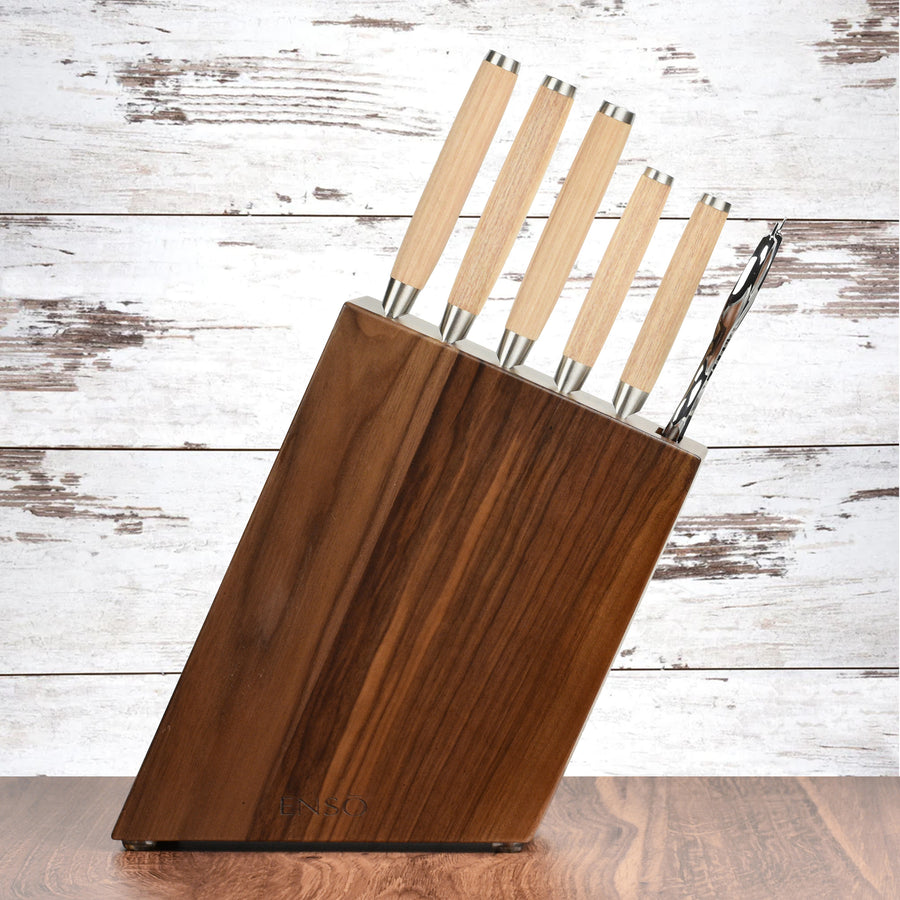 Enso 6 Slot Walnut Knife Block