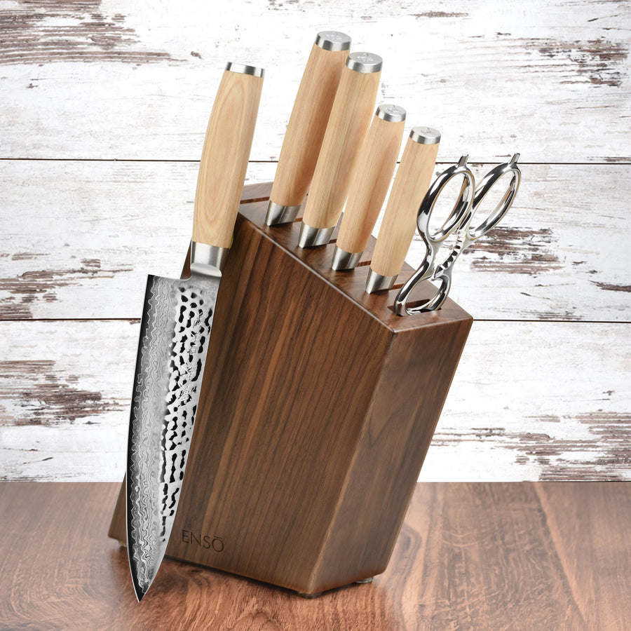 Enso 6 Slot Walnut Knife Block